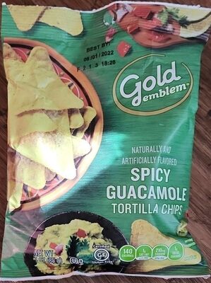 Spicy Guacamole Flavored Tortilla Chips, Spicy Guacamole