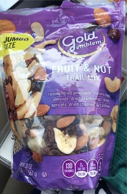 Fruit & Nut Raisins, Dried Pineapple, Banana Chips, Almonds, Dried Cranberries, Dried Apricots, Dried Cherries & Cashews Trail Mix, Fruit & Nut