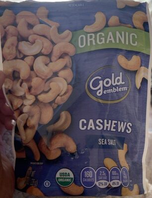 Sea Salt Organic Cashews, Sea Salt