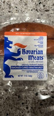 Smoked Cured Bratwurst Fully Cooked Sausage Links, Smoked Cured Bratwurst