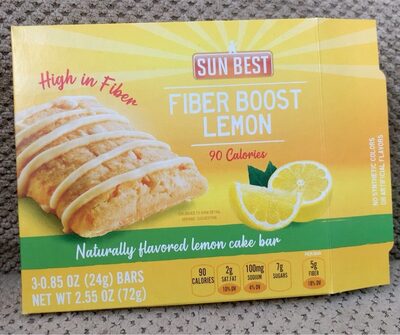 Fiber Boost Lemon Flavored Lemon Cake Bars, Fiber Boost Lemon
