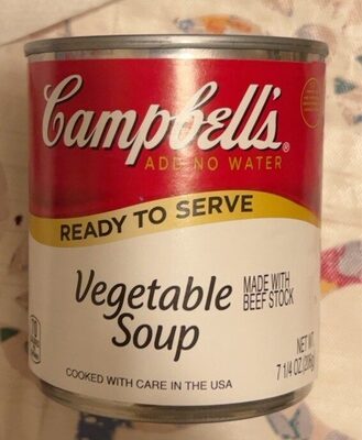 Campbell's Ready to Serve Vegetable Soup Made with Beef Stock, 7.25 Ounce Cans, 24-Pack