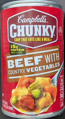 Campbell's Chunky Soup, Beef Soup with Country Vegetables, 18.8 Oz Can
