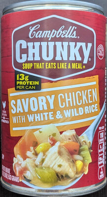 Campbell's Chunky Soup, Savory Chicken with White and Wild Rice Soup, 18.8 Oz Can