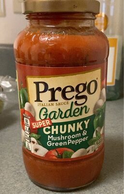 Prego Chunky Mushroom and Green Pepper Pasta Sauce, 23.75 oz Jar