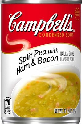 Campbell's Condensed Split Pea Soup With Ham and Bacon, Natural Smoke Flavoring Added, 11.5 oz Can