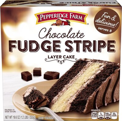 Pepperidge Farm Frozen Chocolate Fudge Stripe Layer Cake, 19.6 oz. Box