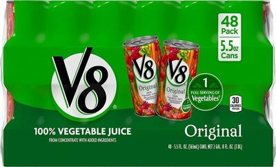 V8 Original 100% Vegetable Juice, 5.5 fl oz Can (48 Pack)