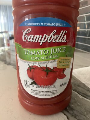 Campbell's Low Sodium 100% Tomato Juice, 64 fl oz Bottle