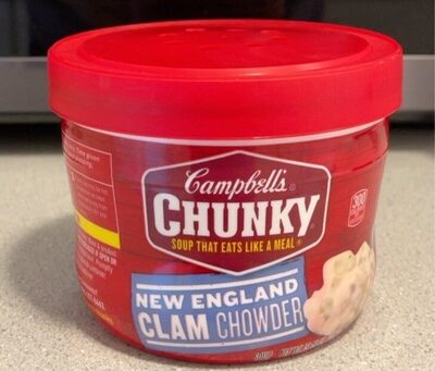 Campbell's Chunky Soup, New England Clam Chowder, 15.25 Oz Microwavable Bowl