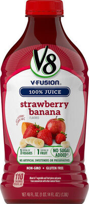 V8 Strawberry Banana 100% Fruit and Vegetable Juice, 46 fl oz Bottle