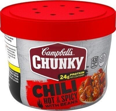Campbell's Chunky Hot and Spicy Chili With Beans, 15.25 oz Bowl