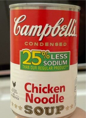 Campbell's Condensed 25% Less Sodium Chicken Noodle Soup, 10.75 oz Can