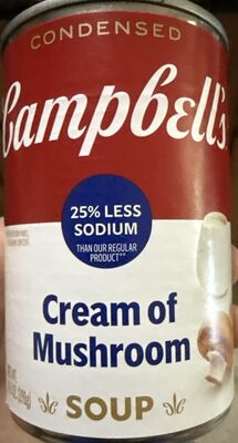 Campbell's Condensed 25% Less Sodium Cream of Mushroom Soup, 10.5 oz Can