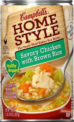 Campbell's Homestyle Healthy Request Soup, Savory Chicken Soup with Brown Rice, 18.6 Oz Can