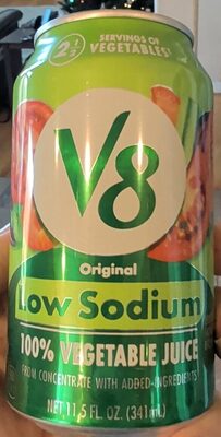 V8 Low Sodium Original 100% Vegetable Juice, 11.5 fl oz Can
