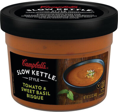 Campbell's Slow Kettle Style Tomato & Sweet Basil Bisque, 15.5 oz Microwavable Bowl