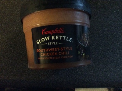 Campbell's Slow Kettle Style Southwest-Style Chicken Chili with Beans and White Meat Chicken, 15.7 oz Microwavable Bowl