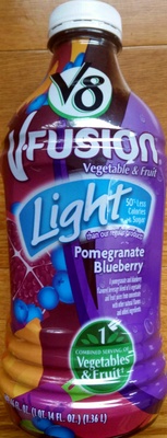 V8 V-Fusion Light Pomegranate Blueberry, 46 oz.