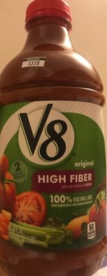 V8 High Fiber Original 100% Vegetable Juice, 46 fl oz Bottle