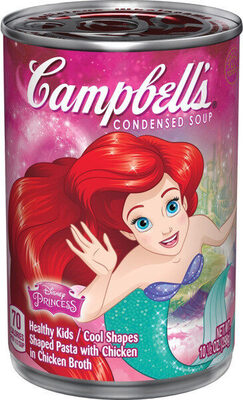 Campbell's Condensed Kids Soup, Disney Princess Cool Shapes Pasta, 10.5 oz Can