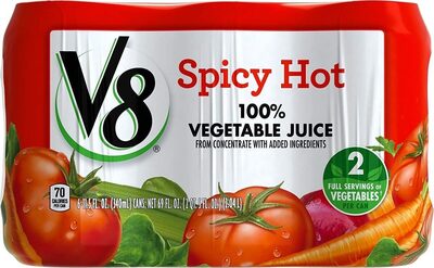 V8 Spicy Hot 100% Vegetable Juice, 11.5 fl oz Can (6 Pack)
