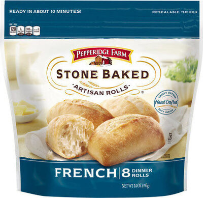 Pepperidge Farm Stone Baked Artisan Rolls Frozen French Rolls, 14 oz. Bag