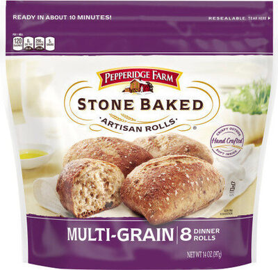 Pepperidge Farm Stone Baked Artisan Rolls Frozen Multi-Grain Rolls, 14 oz. Bag