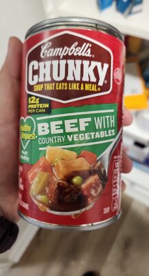 Campbell's Chunky Healthy Request Soup, Beef Soup with Country Vegetables, 18.8 Oz Can