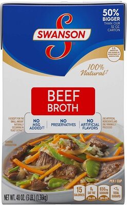 Swanson 100% Natural Beef Broth, 48 oz Carton