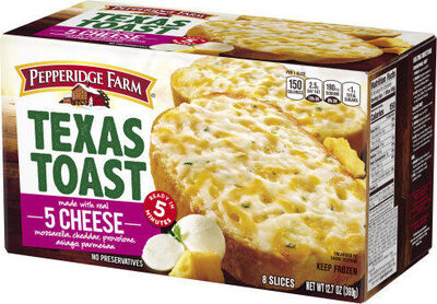 Pepperidge Farm Texas Toast Frozen 5 Cheese Bread, 8 Slices, 12.7 oz. Box