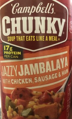Campbell's Chunky Soup, Jazzy Jambalaya with Chicken, Sausage and Ham Soup, 18.6 oz Can