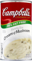 Campbell's Condensed 98% Fat Free Cream of Mushroom Soup, 22.6 oz Family Size Can