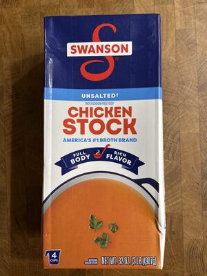 Swanson Unsalted Chicken Stock, 32 oz Carton