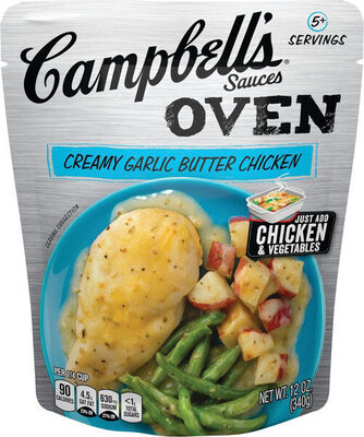 Campbell's Cooking Sauces, Creamy Garlic Butter Sauce, 12 Oz Pouch