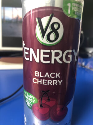 V8 +Energy, Healthy Energy Drink, Natural Energy from Tea, Black Cherry, 8 Ounce Can