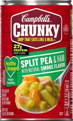 Campbell's Chunky Healthy Request Split Pea Soup With Ham and Natural Smoke Flavor, 19 oz Can