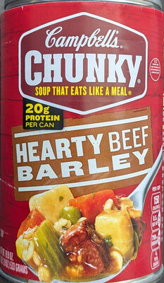 Campbell's Chunky Soup, Hearty Beef and Barley Soup, 18.8 Oz Can