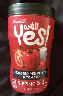 Campbell's Well Yes! Sipping Soup, Roasted Red Pepper and Tomato Soup, 11 Oz Microwavable Cup