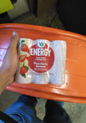 V8 Energy Strawberry Banana Juice Energy Drink, 8 fl oz Can (6 Pack)