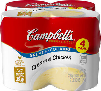 Campbell's Condensed Cream of Chicken Soup, 10.5 oz Can (4 Pack)