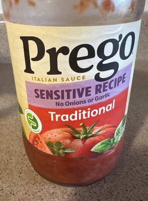 Prego Traditional Sensitive Recipe Low FODMAP Pasta Sauce, 23.75 oz Jar