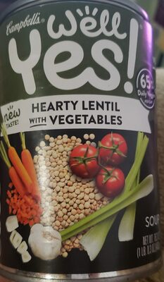 Campbell's Well Yes! Hearty Lentil Soup With Vegetables, 16.3 Oz Can