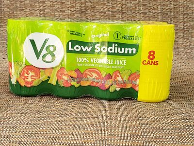V8 Low Sodium Original 100% Vegetable Juice, 5.5 fl oz Can (8 Pack)