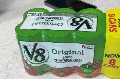 V8 Original 100% Vegetable Juice, 5.5 fl oz Can (8 Pack)