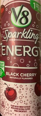 V8 +Energy Sparkling Black Cherry Juice Energy Drink, 11.5 fl oz Can