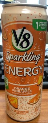 V8 +Energy Sparkling Orange Pineapple Juice Energy Drink, 11.5 fl oz Can