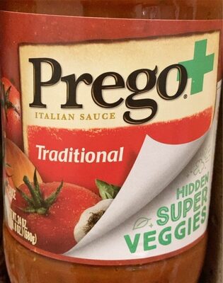 Prego Hidden Super Veggies Traditional Pasta Sauce, 24 oz Jar
