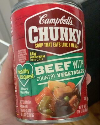 Campbell's Chunky Healthy Request Soup, Beef Soup with Country Vegetables, 16.3 Oz Can