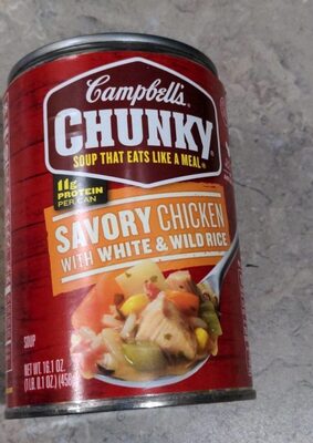 Campbell's Chunky Soup, Savory Chicken with White and Wild Rice Soup, 16.1 Oz Can